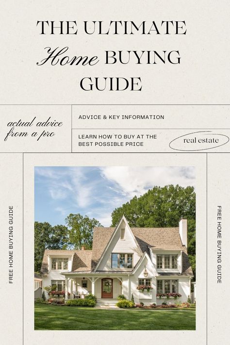 The ultimate home buying guide - a free guide to buying your first home. Advice for learning how to buy at the right price in your area & knowing how to prepare for the process. First Time Home Buyer Tips, Home Buyer Tips, First Time Home Buyer, Buying Your First Home, Home Buying Process, Buying Process, Finance Books, First Time Home Buyers, Buyers Guide