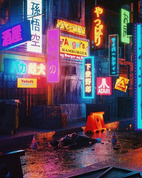 Cyberpunk Concept, Concept Art Landscape, Cyberpunk Concept Art, Neon Noir, New Retro Wave, Neon Nights, Cyberpunk Aesthetic, Cyberpunk City, Arte Cyberpunk