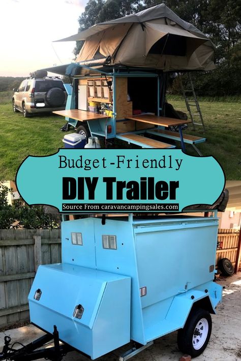 17 DIY Camper Trailer Ideas To Build Easily - DIYs Craftsy Diy Small Camper Trailer, Build Your Own Camper Trailer, Diy Mini Camper Trailer, Squaredrop Camper Diy, Mini Trailer Camper, Diy Camp Trailer, Diy Camper Trailer Plans How To Build, Diy Tent Trailer, Box Trailer Camper Conversion