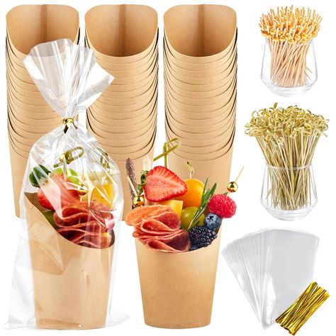 Meeting Snacks Ideas, Charcuterie Accessories, Charcuterie Items, Appetizer Cups, Charcuterie Cups, Concession Stands, Disposable Food Containers, Fruit Appetizers, Egg Waffle