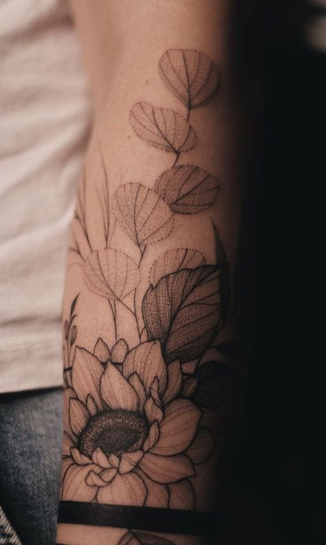 Flower Inner Arm Tattoos For Women, Lower Arm Tattoos, Forest Tattoo, Arm Sleeve Tattoos For Women, Cuff Tattoo, Quarter Sleeve Tattoos, Forest Tattoos, 3 Tattoo, Upper Arm Tattoos