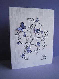 Karten Design, Butterfly Cards, Pretty Cards, Handmade Birthday Cards, Less Is More, Creative Cards, Sympathy Cards, Love Cards, Simple Cards