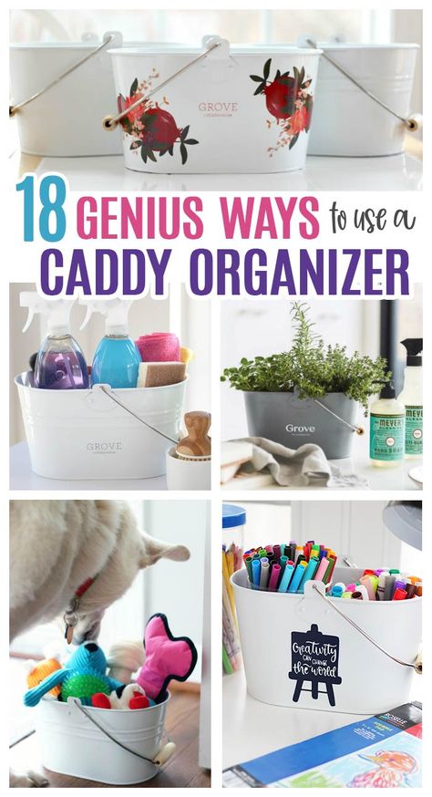 Get organized with this super cute caddy organizer and get a FREE Mrs. Meyer's cleaning set too! LOVE this deal from Grove Collaborative and this caddy is perfect for so many things: art caddy, desk caddy, pet toy organizer, cleaning caddy, herb garden, diaper caddy and so much more. #organize #declutter #home #diy #organizedhome Caddy Ideas Organizations, Cleaning Caddy Ideas, Caddy Organization Ideas, Clever Organization, Art Caddy, Things To Declutter, Cleaning Caddy, Grove Collaborative, Store Cupboard