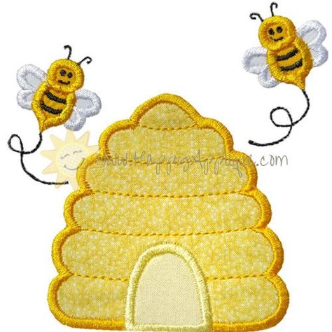 Beehive Applique Design Bee Applique, Beehive Pattern, Happy Monster, Diy Quiet Books, Machine Embroidery Applique, Applique Pattern, Quiet Books, Applique Patterns, Quiet Book