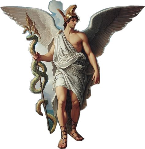 Hermes Mythology, Famous Art Paintings, Winged People, Male Body Art, Egyptian Painting, Roman Gods, Pagan Art, Esoteric Art, Greek And Roman Mythology