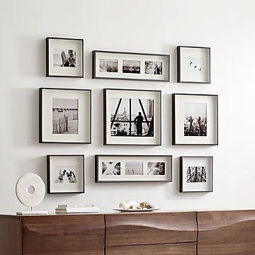 Picture Frames for Photos and Wall Art | Crate and Barrel Wall Layout, A Frame Cabins, Unusual Pictures, Picture Frame Gallery, Brass Picture Frames, Bedroom Pictures, Silver Picture Frames, A Frame Cabin, Frame Gallery