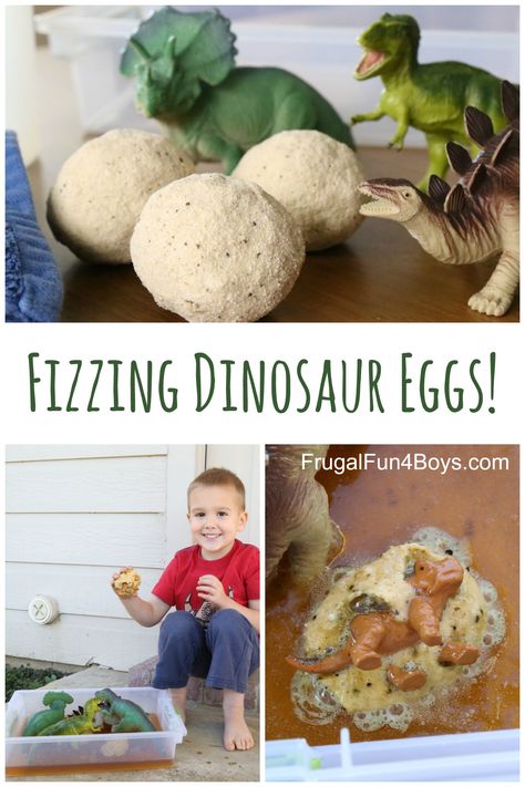 Fizzing Hatching Dinosaur Eggs: Sensory Play with Bath Bombs. Fun preschool activity for a dinosaur unit!  Or an outdoor play activity when the weather is warm. Hatching Dinosaur Egg, Dinosaurs Preschool, Preschool Craft, Dinosaur Activities, Dinosaur Crafts, Dinosaur Eggs, Baby Bath Time, Birthday Party Activities, Dino Birthday