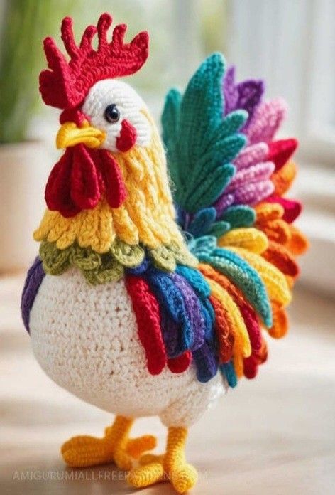 Crochet Attachment, Crochet Bird Patterns, Crochet Toys Free, Easy Crochet Animals, Crochet Chicken, Crochet Birds, Pola Amigurumi, Crochet Baby Toys, Crochet Animals Free Patterns