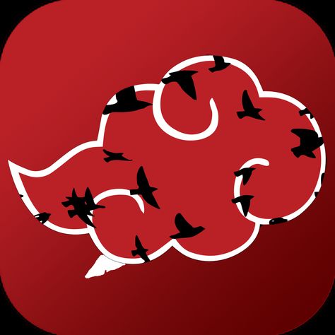 Akatsuki Cloud with Itachi Crows icon for Ios Messenger app Itachi Crow, Itachi App Icon, Itachi Crow Tattoo, Cloud Icon, Crow Tattoo, Cloud Art, The Body Book, Messaging App, Anime Tattoos