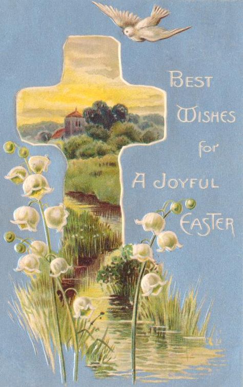 Easter Vintage, Vintage Easter Cards, Resurrection Day, Easter Postcards, Easter Images, Easter Greeting Cards, Easter Floral, Easter Wishes, Easter Cross