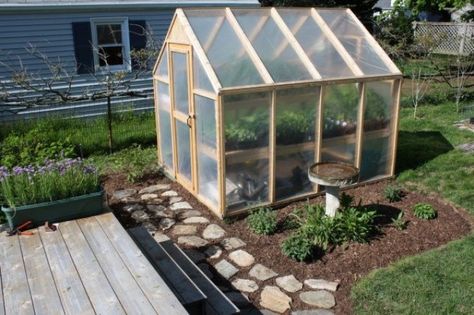 6x8 Greenhouse, Simple Greenhouse, Conservatory Ideas, Diy Jardin, Diy Greenhouse Plans, Build A Greenhouse, Home Greenhouse, Greenhouse Ideas, Plants Growing