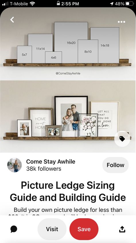 How To Decorate Shelf Above Couch, Shelves About Couch, Pictures Shelf Ideas, Above Bed Picture Ledge, Floating Shelves With Pictures Living Room, Above Tv Photo Display, Photo Wall Above Dresser, Floating Shelf Pictures, Shelf With Frames Above Bed