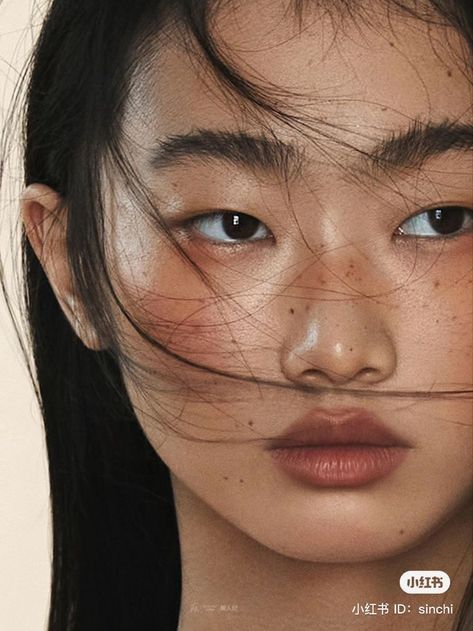 Makeup For Round Asian Face, Soft Editorial Makeup, Fall Makeup Looks Natural, Sunkissed Makeup Asian, Blotted Lip Look, Asian Douyin Makeup, Asian Vintage Makeup, Minimal Makeup Aesthetic, Smokey Asian Eye Makeup