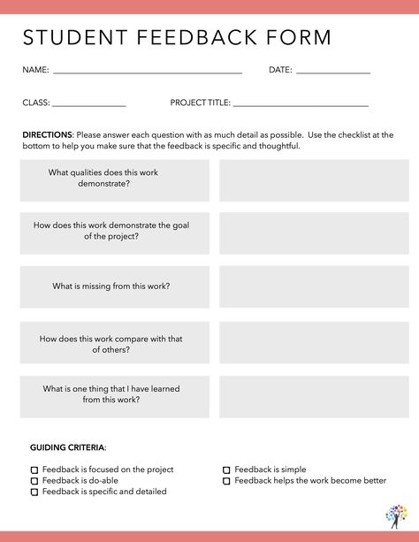 Do you know what researchers have discovered to be the most powerful form of assessment for students?High quality feedback.And we're not talking small potatoes when it comes to impact.  High quality feedback can increase student learning by up to 50% - that's HUGE!  It's more than double the effect Feedback Template, Student Feedback, Employee Feedback, Questionnaire Template, Student Picture, Survey Template, Evaluation Form, Teaching College, Feedback For Students