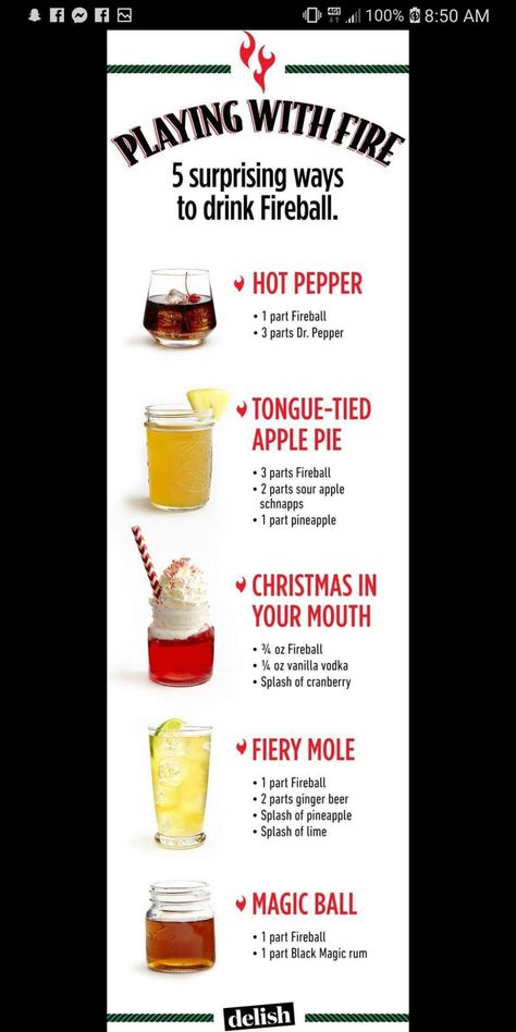 Keto Fireball Drinks, Fireball Mixed Drink, Fireball And Coke Drink Recipes, Fireball And Baileys Drink Recipes, Fireball Mixed Drinks Recipes, Best Fireball Drinks, Drinks Alcohol Recipes Fireball, Mix Drinks With Whiskey, Mixed Drinks With Fireball Whiskey