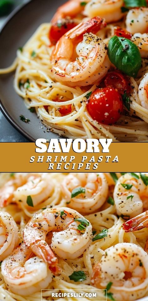 I just made this savory shrimp pasta, and it turned out divine! The combination of tender shrimp, fresh tomatoes, and a hint of basil brought so much flavor to my dinner table. Perfect for a quick weeknight meal or an impressive dish for guests. I can't wait for you to try it! Shrimp And Tomato Recipes, Basil Shrimp Pasta, Tomato Basil Shrimp, Tomato Linguine, Pasta Recipes Easy, Shrimp Pasta Dishes, Shrimp Pasta Recipes Easy, Pasta Types, Tomato Basil Pasta