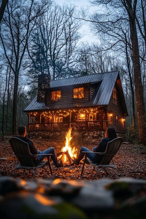 Cabin In Smoky Mountains, Romantic Mountain Cabin, Cozy Home In The Woods, Romantic Cabins In The Woods, Cozy Mountain Cottage, Cozy Cabin Vibes, Vintage Cabin Aesthetic, Luxury Cabins Mountain Dream Homes, Cozy Cabin Exterior