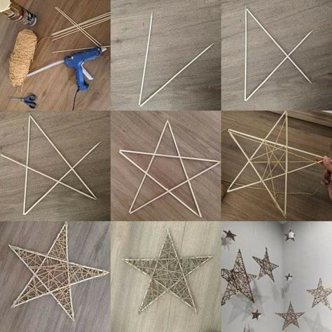 Home Made Christmas Star, Chrismass Decore Ideas Diy, Decorating Ideas For The Home, Ramadan Crafts, Noel Diy, Wood Sticks, Summer Decorating Ideas, Handmade Christmas Decorations, Summer Decorating