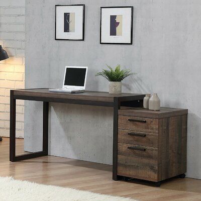 Wood And Metal Desk, Wall Decor Living Room Modern, Home Office Furniture Design, Home Office Designs, Office Table Design, Study Room Design, Kids Room Furniture, Industrial Desk, Modern Office Desk