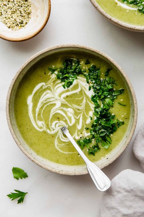 Broccoli And Potatoes Soup, Broccoli Soup With Potatoes, Broccoli Potato Soup Dairy Free, Brocolli Soup Recipes Healthy, Low Fat Broccoli Soup, Broccoli Potatoes Soup, Vegan Broccoli Soup Recipes, Broccoli Zucchini Soup, Paleo Broccoli Soup