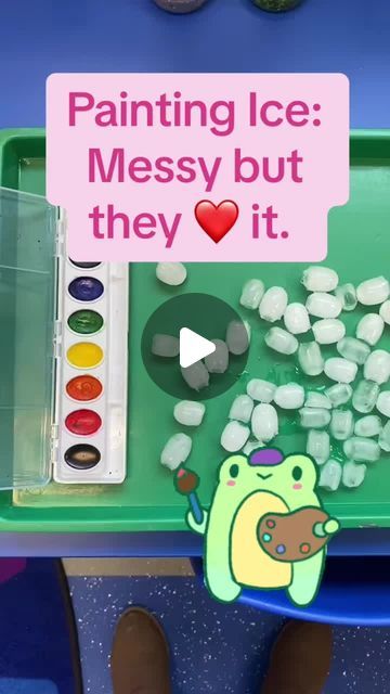 Preschool Vibes on Instagram: "🎨❄️ Dive into a chilly blend of art and science with our ice painting activity! Watch as our preschoolers get creative, using watercolors to paint on ice cubes. 🖌️🧊 It’s a bit messy, but oh-so-much fun—and always a hit with a line of eager little artists waiting for their turn. This two-for-one activity not only sparks creativity but also introduces basic scientific concepts like melting and color mixing! 👀 See how these vibrant ice masterpieces come to life and why this cool activity is a favorite in our classroom. Ready to see some frosty art in action? Check out the video! 🌈❄️" Ice Painting Preschool, Preschool Vibes, Self Portait, Ice Painting, Painting Activities, Art And Science, Ice Cubes, Ice Cube, Art Ideas