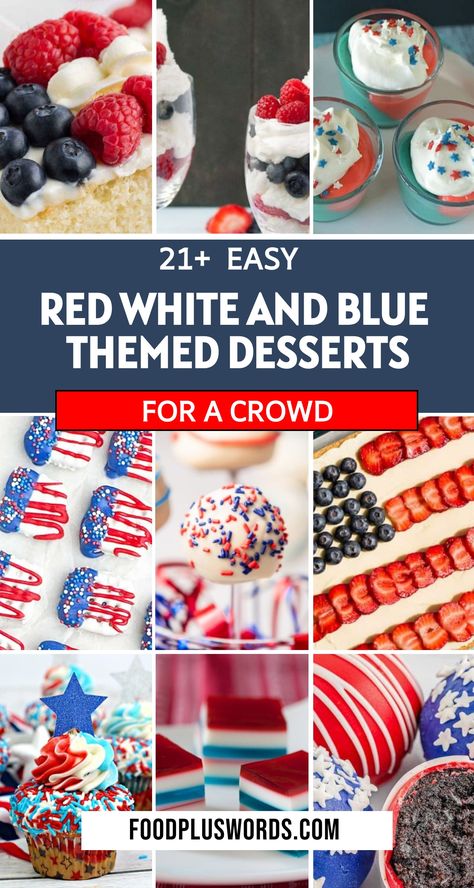 Make your 4th of July extra special with these red white and blue desserts. From cupcakes to fruit salads, you can find festive treats everyone will love. Patriotic First Birthday Girl, Patriotic Fruit Pizza, Easy Friday Night Dinner Ideas, Easy Friday Night Dinner, Red White Blue Food, Easy Oven Dinners, Dinners Summer, Summer Entrees, Red White And Blue Desserts