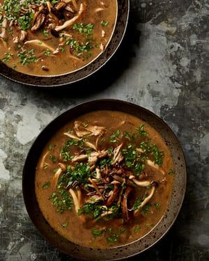 Yotam Ottolenghi’s recipes for warming autumn soups | Life and style | The Guardian Broth Chicken Soup, Autumn Soups, Soups Chicken, Chestnut Soup, Soup Thai, Yotam Ottolenghi Recipes, Thai Pork, Broth Chicken, Pork Dumplings