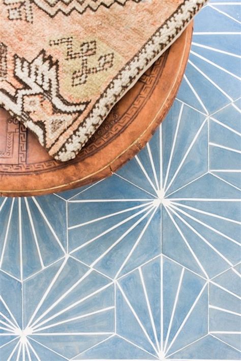 10 Ways to Add Character To Your Home | Brit + Co Cement Tiles Bathroom, Cement Tile Bathroom, Eclectic Chic, Interior Design Minimalist, Hexagon Tile, Diy Wall Painting, Tiles Bathroom, Encaustic Cement Tile, Wall Paint Designs