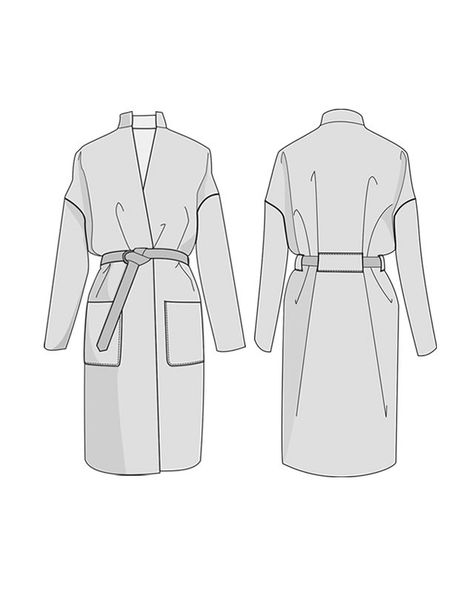 Coat Sewing, Raincoat Outfit, Flat Drawings, Coat Pattern Sewing, Knee Length Coat, Mode Hipster, Flat Sketches, Jacket Pattern Sewing, Coat Outfit