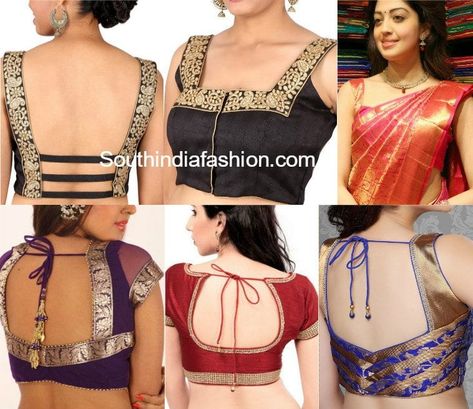 Border Blouse Patterns Saree Blouse Back, Blouse Neck Patterns, Latest Saree Blouse, Neck Patterns, Blouse Back Neck Designs, Blouse Back, Sari Blouse Designs, Back Neck Designs, Choli Designs