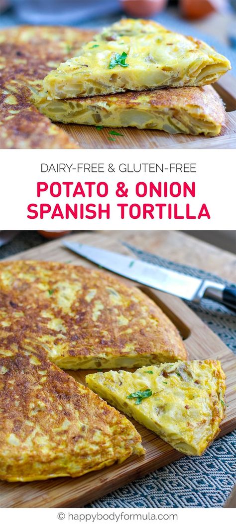 Spanish Frittata, Onion Omelette, Spanish Tortilla, Potato Frittata, Gluten Free Potatoes, Potato Onion, Tortilla Recipe, Paleo Breakfast, Gluten Free Breakfasts