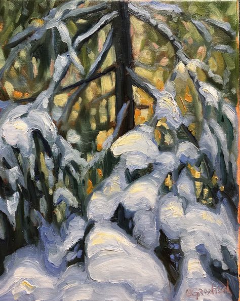 Small Canadian Landscape Paintings - CANADIAN LANDSCAPE ARTIST Winter Acrylic Paintings, Student Inspiration, Snow Clouds, Canadian Landscape, Painting Trees, Winter Landscape Painting, Art Student, Canadian Art, Impressionist Paintings