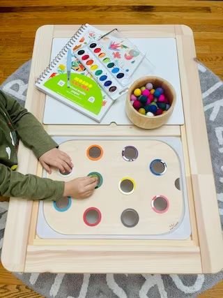 Flisat Sensory Table, Sort By Color, Ikea Flisat, Toddler Kitchen, Ikea Trofast, Ikea Table, Sand And Water Table, Wood Insert, Tuff Tray