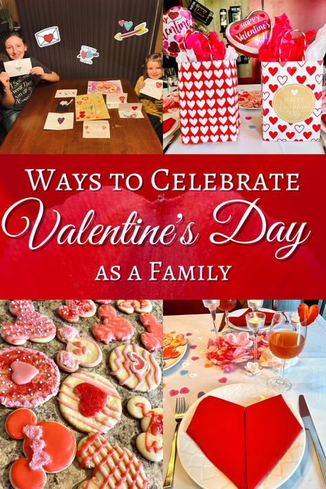 Several different activities to celebrate Valentine's Day as a family Valentine’s Day Wrapping Ideas, Valentine’s Day Dinner Ideas For Family, Valentine’s Day Traditions, Valentine’s Day Family Dinner Ideas, February Traditions, Valentines For Family, Valentines Family Traditions, Family Valentines Day Ideas, Valentines Traditions