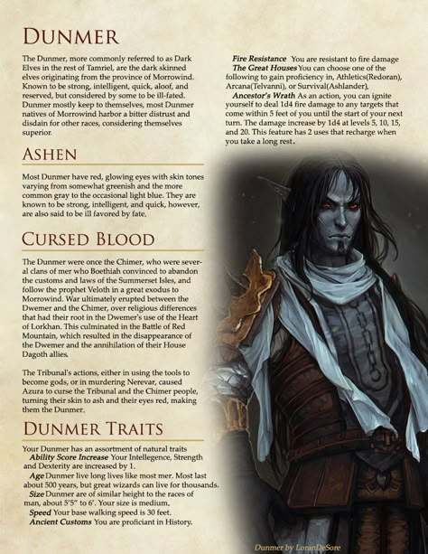 Elder Scrolls Dunmer, Skyrim Dnd, Skyrim Races, Skyrim Lore, Homebrew Races, Elder Scrolls Races, Skyrim Game, Elder Scrolls Lore, Evelynn League Of Legends