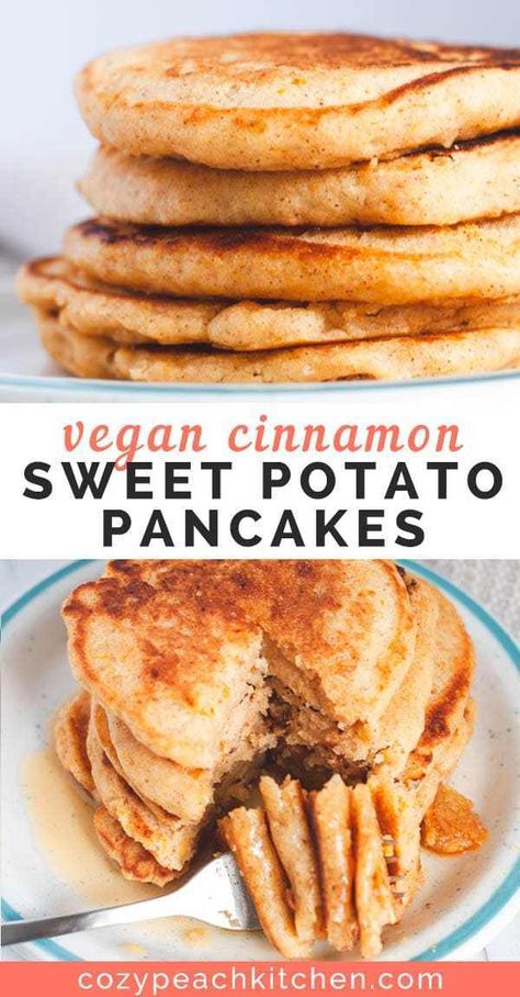 Vegan Waffle Recipe, Sweet Potato Pancakes Vegan, Waffles Vegan, Smoothies Vegan, Vegan Waffles, Sweet Potato Cinnamon, Sweet Potato Pancakes, Waffle Recipe, Tofu Scramble