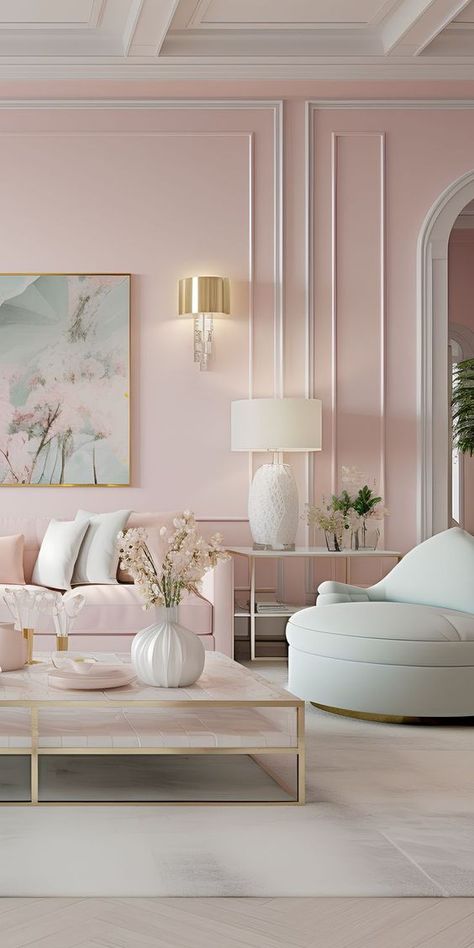 Classic American Living Room, Pastel Colors Living Room, Modern Traditional Living Room, Pastel Interior Design, Pastel Living Room, American Living Room, Pastel Interior, Living Room Interior Design, Living Room Design Inspiration