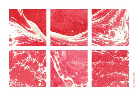 Marbling &Meat on Behance Marbled Meat, Nice To Meat You, Meat Art, Girly Wall Art, Food Illustrations, 로고 디자인, Textile Prints, Branding Design Logo, Art Materials