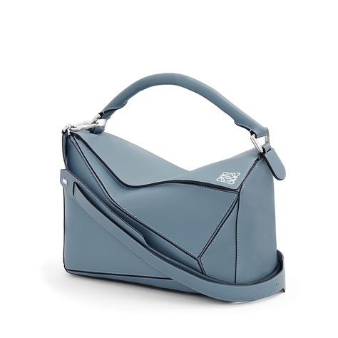 Loewe Puzzle - PUZZLE BAG stone blue Discover Loewe Puzzle products, like our PUZZLE BAG stone blue. Enter now. Loewe Puzzle Bag, Loewe Puzzle, Puzzle Bag, Loewe Bag, Leather Design, Blue Bags, Small Bag, New Bag, Hobo Bag