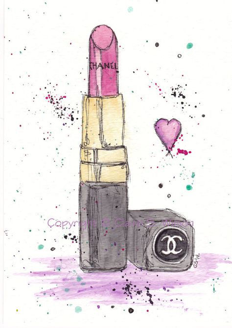 Lipstick Drawing Sketch, Lipstick Drawing, Chanel Illustration, Chanel Lipstick, Chanel Outlet, Chanel Chanel, Wonderful Life, Thinning Hair, Girly Art