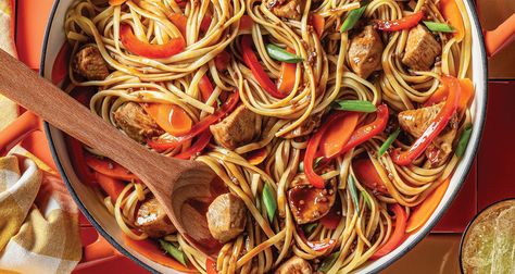 Weeknight One Pot Chicken Lo Mein Chicken Lo Mein, Carrot Greens, One Pot Chicken, Lo Mein, Asian Flavors, Chinese Dishes, Easy Dishes, Yummy Foods, Foods To Eat