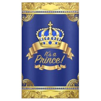 Royal Blue Gold Crown Prince Baby Shower Prince Baby Shower Invitations, Prince Birthday, Outdoor Baby Shower, Gold Banner, Baby Prince, Prince Baby Shower, Baby Banners, Gold Baby Showers, A Prince