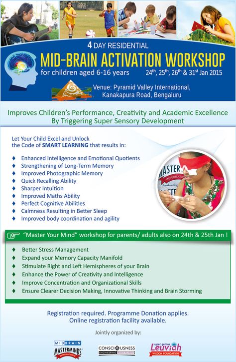 4 Day Residential - Mid Brain Activation Workshop for Children aged 6 - 16 years @ World's Largest Meditational Pyramid in Bengaluru: Pyramid Valley International.  Register online : http://pyramidvalley.org/eng/index.php/contact?id=68  Contact : +918147093627 / 28 Mid Brain Activation, Nuero Science, Mid Brain, Hospital Plans, Sensory Development, Register Online, Brain Power, Pyramid, Psychology