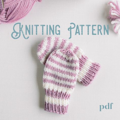 Baby Mittens Knitting Pattern, Thumbless Mittens, Baby Mittens Knitting, Mittens Knitting Pattern, Striped Mittens, Mittens Knit, Crochet Baby Mittens, Mittens Knitting, Toddler Mittens