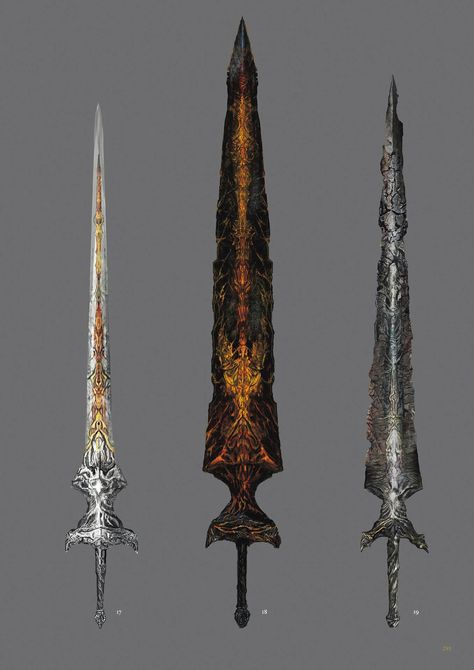 Dark Souls Concept Art, Types Of Swords, Demon Souls, Dark Souls 3, Dark Souls Art, Fantasy Props, 다크 판타지, Dark Soul, Cool Swords