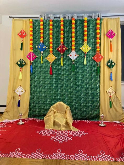 Kite Decoration Ideas At Home, Sankranti Decoration Ideas At Home, Makar Sankrant Bornhan, Bornahan Decoration Ideas At Home, Makar Sankrant Bornhan Decoration, Bhogi Decoration Ideas, Bhogi Pallu Decoration At Home For Kids, Bogi Pallu Decoration At Home, Bogi Pallu Decoration