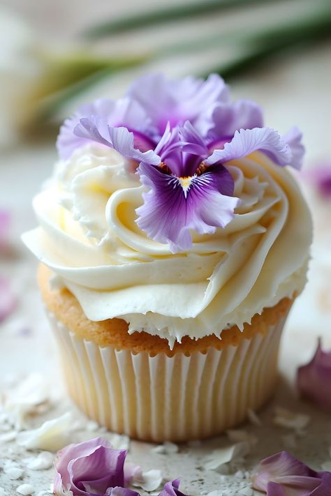 Indulge in the beauty of floral cupcakes with our Iris Flower Cupcake recipe. These edible flower cakes are perfect for those who appreciate daisy-themed baking and wildflower cake designs. Explore our botanical bakery for more inspiration, including floral pastry, flower cake decorations, and nature-inspired bakery goods. Discover the art of baking with AI-generated ideas! Don't forget to follow our account for creative art products to enhance your baking projects. Link in bio. Themed Baking, Wildflower Cake, Cupcake Photography, Berry Cupcakes, Edible Flowers Cake, Flower Cake Decorations, Bakery Goods, Flower Cupcake, Travel Cake