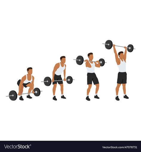 Clean And Press, Flat Vector Illustration, Overhead Press, Flat Vector, Transparent Png, Png Images, White Background, Vector Images, Vector Illustration