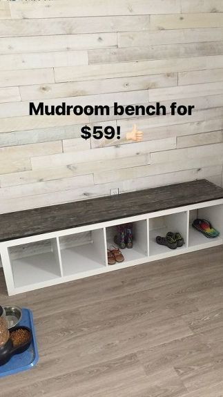 budget friendly beach cottage mudroom Cottage Style Mudroom, Cottage Mudroom, Mudroom Makeover, Modern Foyer, Entryway Closet, Upcycle Repurpose, Diy Entryway, Luxury Vinyl Plank Flooring, Beach Cottage Decor