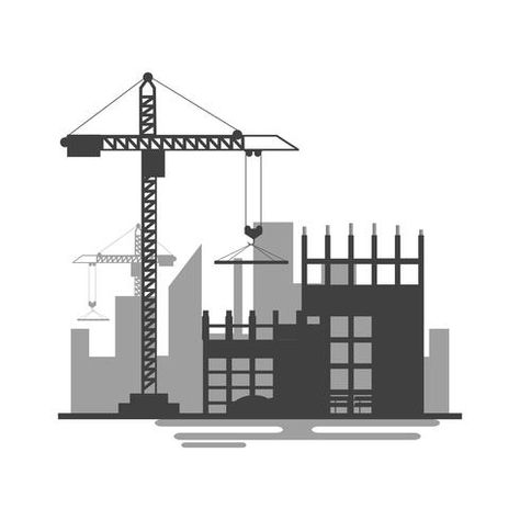 Building site work process under construction with cranes and machines Site Work, Building Site, Construction Site, The Building, Under Construction, This Is Us, For Free, Clip Art, Ceiling Lights